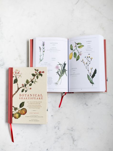 Botanical Book Design, Botanical Shakespeare, Language Of Flowers Book, Beautiful Cookbooks, Books About Nature, Botanical Branding, Rose Book, Botanical Book, Illustration Book