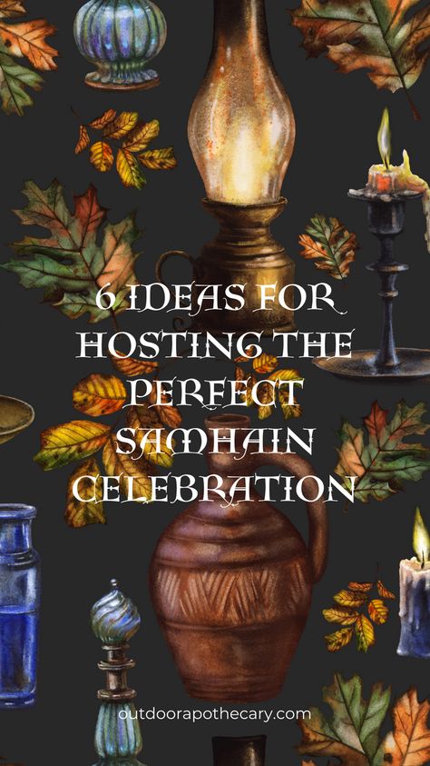 Learn how to throw the perfect Samhain celebration in the comfort of your own home with some of my favorite fall feast foods and recipes, seasonal crafts, and DIY decorations. How To Celebrate Halloween At Home, Samhain Table Setting, Samhain Food Traditional, Samhain Celebration Ideas, Samhain Crafts Diy, Samhain Images, Green Witch Wedding, Samhain Feast, Samhain Activities