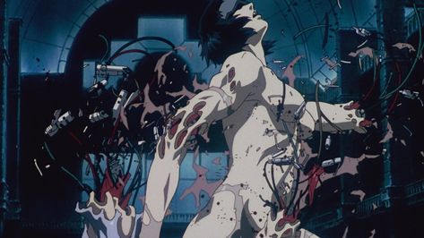 Ghost In The Shell (1995) - Mamoru Oshii Cyberpunk Movies, Mamoru Oshii, Motoko Kusanagi, Cyberpunk Anime, Arte Cyberpunk, Old Anime, Ghost In The Shell, 90s Anime, Hayao Miyazaki