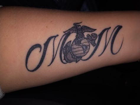 MoM tattoo inspiration Proud Marine Mom Tattoo, Marine Corp Mom Tattoos, Marine Mom Tattoo Ideas Sons, Usmc Mom Tattoo, Marine Mom Tattoo, Usmc Tattoos, Marine Mom Quotes, Usmc Tattoo, Ohm Tattoo