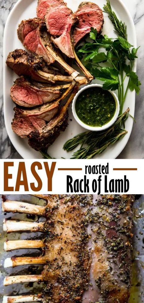 Lamb Recipes Oven, Lamb Rack Recipe, Roasted Rack Of Lamb, Easy Lamb Recipes, Lamb Roast Recipe, Roast Rack Of Lamb, Lamb Dinner, How To Cook Lamb, Lamb Chop Recipes