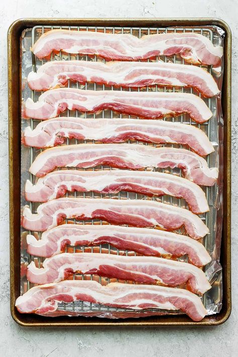 Have you ever wondered how to cook bacon in the oven? Good news! All you need is bacon, a metal baking rack, and a tin foil-lined baking sheet to make the most perfect oven baked bacon every time. Bacon In Oven, Maple Bacon Cupcakes, Bacon Cupcakes, Perfect Bacon, Baking Rack, Oven Baked Bacon, Bacon Wrapped Scallops, Pancakes And Bacon, Bacon In The Oven