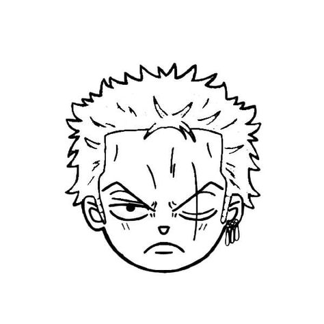 Zoro Drawings Easy, One Piece Drawing Easy, One Piece Lineart, Zoro One Piece Drawing, Roronoa Zoro Drawing, Zoro Face, Zoro One Piece Tattoo, Zoro Drawing, Zoro Tattoo