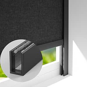 ZSTARR U Channel Aluminium Alloy Light Blocking Strips for Roller Blinds Light Gap Blockers Window Shades Side Rail Tracks Bedroom Sleep, Nursery (Black,58.5in,2Pcs) Black Out Roller Blinds, Hide Electrical Panel, Slider Window, Trailer Camper, Electrical Panel, Theatre Room, Theater Room, Bedroom Black, Black Curtains