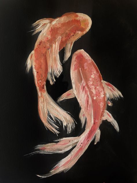 #koi #koifish #acrylic #painting #paintingart #aesthetic #aestheticwallpaper #art #artist #artwork Coi Fish Paintings Acrylic, Minimalist Art Painting Minimalism, Koi Abstract Painting, Painted Coy Fish, Koi Fishes Painting, Koi Pond Painting Acrylics, Painting Coy Fish, Coy Fish Paintings, Koi Fish Oil Painting