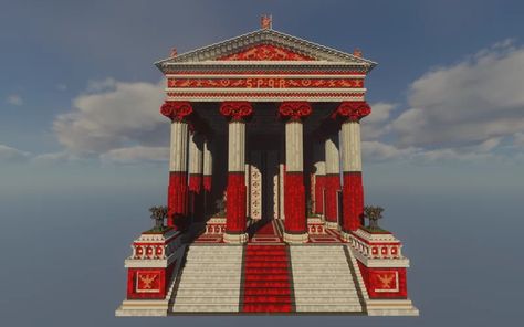 Temple of Portunus -- Rome, Italy | Roman Temple | 5:1 Build Series Minecraft Map Roman Temple Minecraft, Minecraft Greek Temple, Roman Minecraft, Temple Minecraft, Minecraft Temple, Roman Temple, Castle Ideas, Greek Temple, Minecraft Map