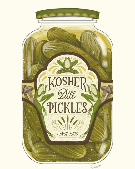 Kosher Dill Pickles, Meal Calendar, Jewish Recipes, Sketch Inspiration, Different Recipes, Visual Communication, Food Art, Pickles, Hand Lettering