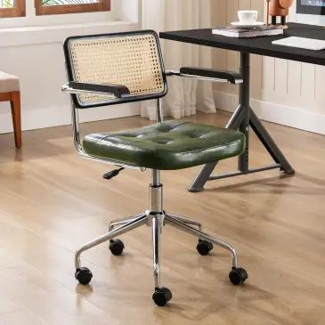 Why I Love the Zesthouse Modern Home Office Chair: Tried and Tested | Apartment Therapy Upholstered Desk Chair, Drafting Chair, Home Office Chair, Modern Office Chair, Vanity Chair, Leather Desk, Leather Office, Leather Office Chair, Swivel Seating