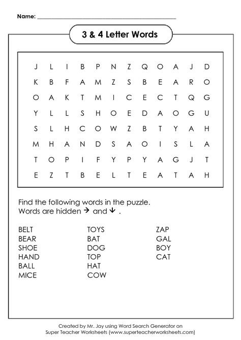 Word Search Maker Kindergarten Spelling Words, Three Letter Words, Word Search Printables, Spelling Worksheets, Making Words, Sight Word Worksheets, Shapes Worksheets, Sight Words Kindergarten, Printable Puzzles