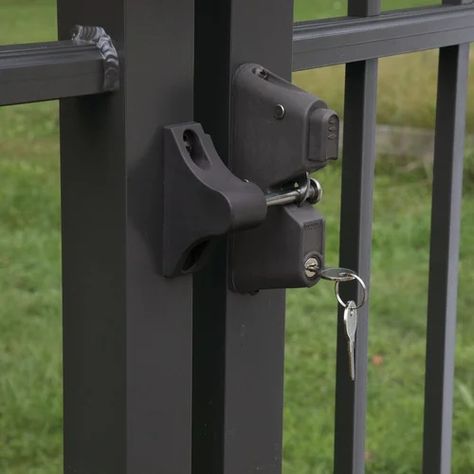 Locking Gravity Latch With One-sided Key Entry Bronze | Wayfair Proper Latch, Panama Beach, Metal Gate, Gate Locks, Gate Latch, Steel Gate, Gate Hardware, Deck Garden, Home Safety