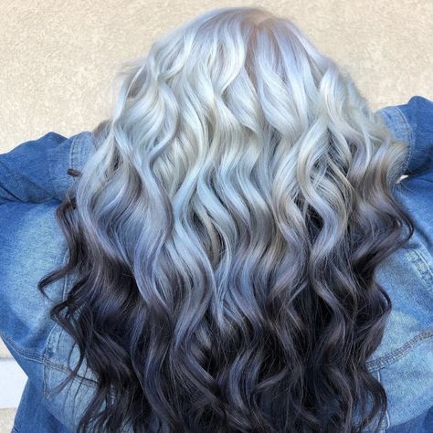 Reverse Ombre Hair, Silver Ombre Hair, Dark Ombre Hair, Black Hair Ombre, Grey Ombre Hair, Reverse Ombre, Peekaboo Hair, Bleach Blonde Hair, Bold Hair Color