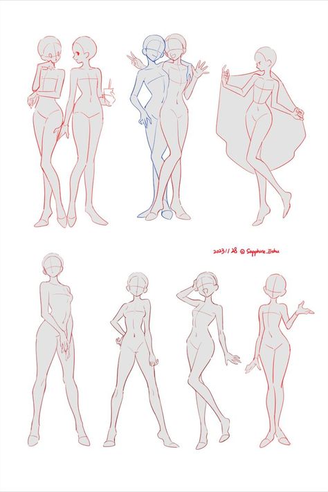 Dynamic Standing Pose Reference, Reference Pose 2 People, Oc Reference Sheet Poses, Goddess Poses Drawing, 3/4 Body Reference, 5 Character Pose, Base Standing Pose, 4 Character Pose Reference, Body Base Drawing Pose Reference Model