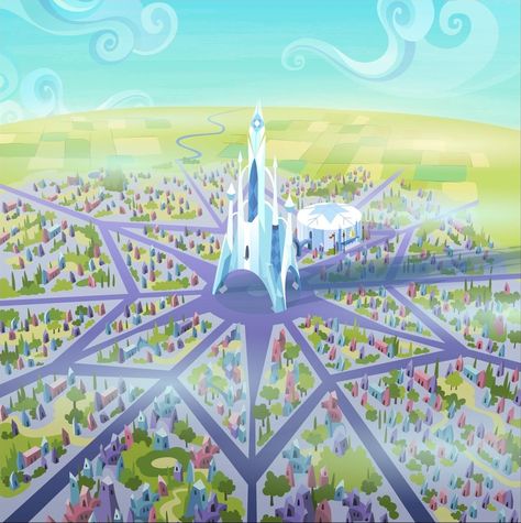 Crystal Empire, Castle Drawing, Crystal City, My Little Pony Equestria, Funny Cartoon Pictures, My Little Pony Wallpaper, Crystal Castle, Fantasy Background, Architecture Design Sketch