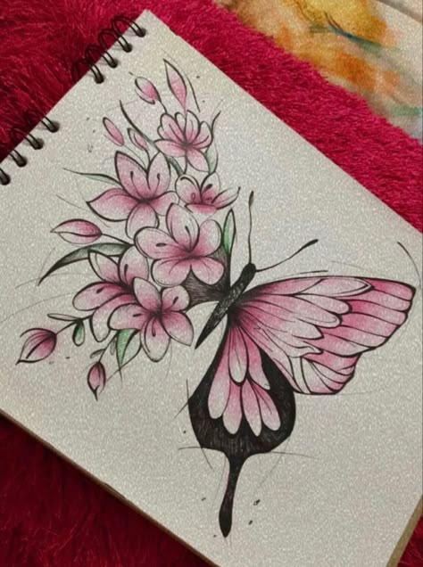 Butterfly Art Drawing, Arte Aesthetic, Art Papillon, Easy Mandala Drawing, Butterfly Art Painting, Flower Art Drawing, Cool Pencil Drawings, Meaningful Drawings, Butterfly Drawing