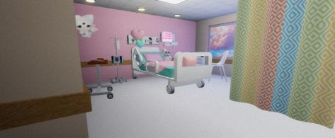 Hospital room in backrooms Pink Hospital, Favorite Aesthetic, Hospital Room, Aesthetic Stuff, Pretty Pictures, The Pink, Toddler Bed, Bed, Pink