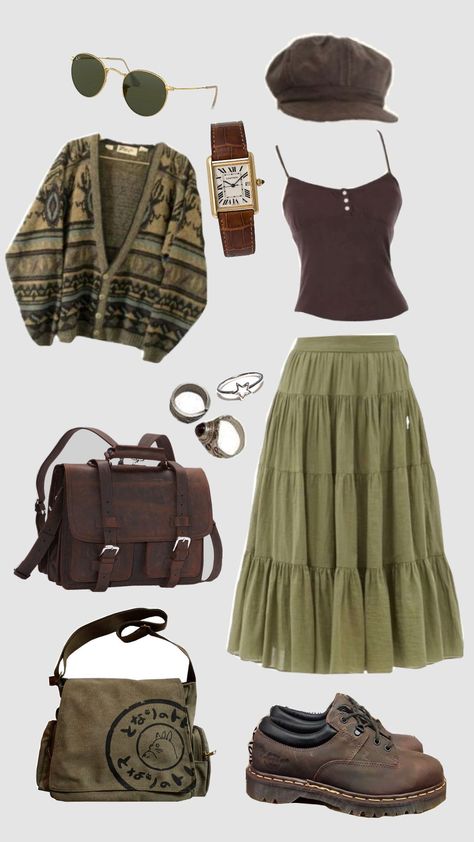 Goblin Core Outfit, Pinterest Wardrobe, 2025 Aesthetic, Fairycore Fits, Green Academia, Hippie Goth, Styles Clothes, Fancy Things, Cottagecore Outfits