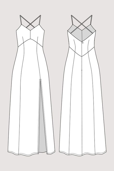 Named Clothing 07-082 Elizabeth Gown Downloadable Pattern Gown Sewing Pattern, Dress Design Drawing, Sketches Dresses, Dress Design Sketches, Couture Mode, Fashion Figures, Illustration Fashion Design, Sewing Design, Diy Sewing Clothes