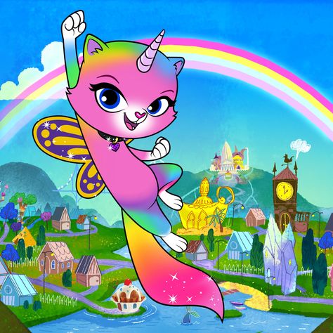 Check This Out! Rainbow Butterfly Unicorn Kitty: Nickelodeon Surprises Fans with New Animated Series Rainbow Kitten Surprise Poster, Lisa Frank Butterfly, Hello Kitty Unicorn Wallpaper, Hello Kitty Rainbow, Unicorn Kitty, Rainbow Butterfly Unicorn Kitty, Unicorn Pillow, Butterfly Nursery, Cat White