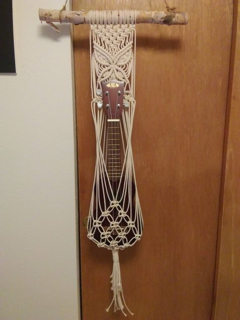 Macrame Ukelele Wall Hanger Diy, Diy Ukulele Hanger, Macrame Ukulele Hanger Diy, Macrame Jewelry Holder, Macrame Guitar Hanger, Macrame Ukulele Hanger, Ukulele Holder, Macrame Butterfly, Puzzle Piece Crafts