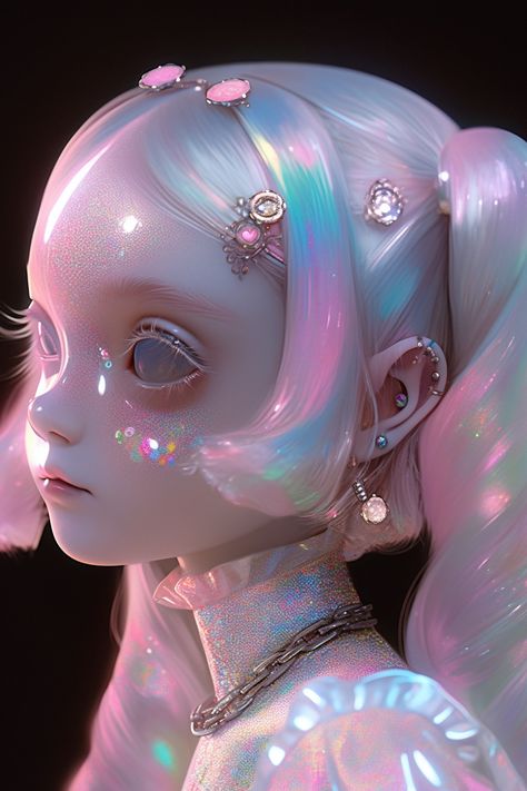 Pastel Cyberpunk, Pastel Goth Tumblr, Mythical Creatures Fantasy, Baby Pink Aesthetic, Grunge Art, Cyberpunk Art, Eye Art, Digital Art Girl, Alter Ego