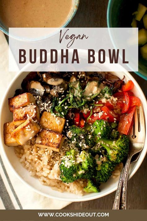 Tofu Brown Rice Bowl, Brown Rice Protein Bowl, Tofu And Brown Rice Recipes, Tofu With Tahini Sauce, Tofu Tahini Bowl, Brown Rice Poke Bowl, Tofu And Rice Bowl, Vegan Brown Rice Bowl, Vegan Rice Bowls Easy