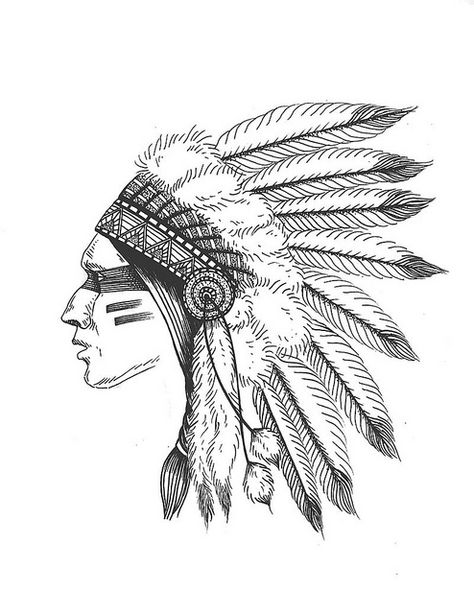 American Indian Tattoo, Tattoo Indian, Headdress Art, Indian Skull Tattoos, Indian Tattoo Design, Headdress Tattoo, Indian Drawing, Native American Drawing, Indian Tattoos