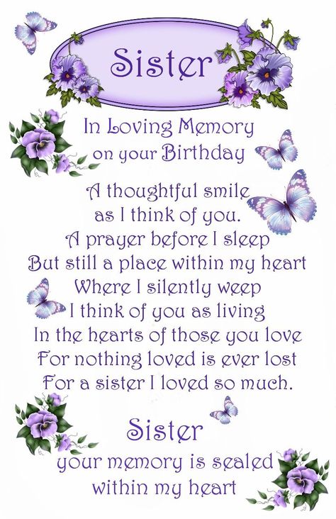 Happy Birthday Sister In Heaven, Poem For Sister, Birthday In Heaven Quotes, Boss Birthday Quotes, Birthday Wishes In Heaven, Prayers For Sister, Happy Birthday Prayer, Heavenly Quotes, Sister In Heaven