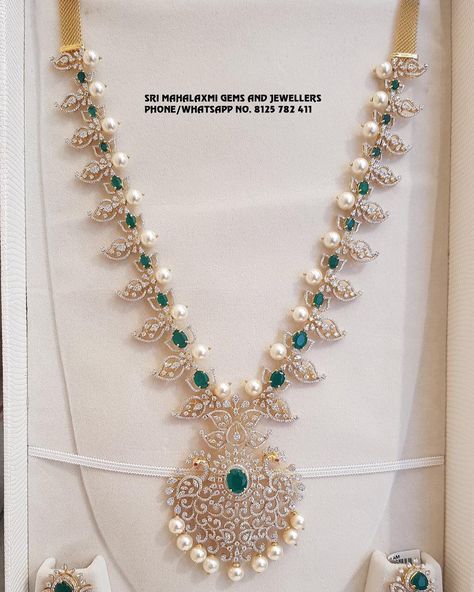 SRI MAHALAXMI GEMS & JEWELLERS on Instagram: “Presenting Light Range beautiful Mango Diamond Long Necklace and matching Jhumka. Visit us for more designs at most competitive prices.…” Sri Mahalakshmi Gems And Jewellers, Mahalakshmi Jewellers, Diamond Long Necklace, Diamond Necklace Simple, Jhumka Designs, Gold Jewelry Simple Necklace, Jewelry Design Drawing, Gold Jewelry Simple, Gold Fashion Necklace