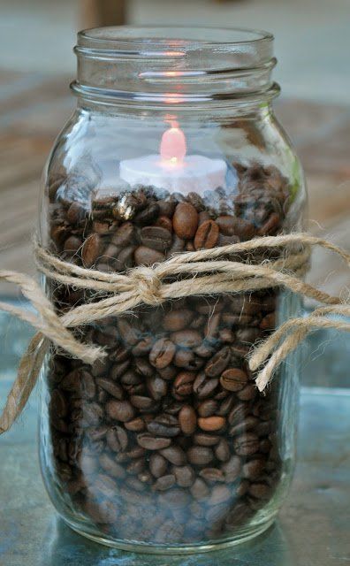 18 Gorgeous Vase Filler Ideas - One Crazy House Bean Bag Decor, Coffee Bean Bag, Vase Filler Ideas, Koti Diy, Coffee Party, Coffee Wedding, Room Smells, Coffee Decor, Fall Projects