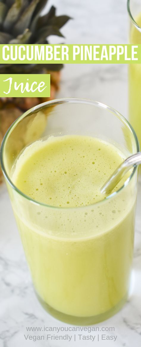 Cucumber Pineapple Juice | Cucumber Pineapple Juice Make Your Own Juice, Cucumber Juice Benefits, Pineapple Juice Recipes, Vegan Juice, Resep Smoothie, Juice Cleanse Recipes, Cucumber Juice, Juicer Recipes, Healthy Juice Recipes