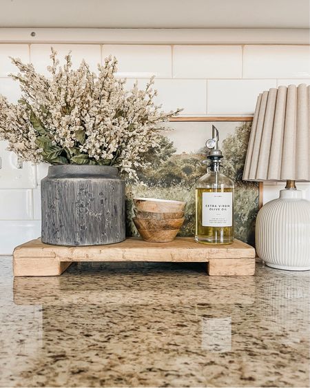 Amber Lewis x Loloi Georgie … curated on LTK Kitchen Riser Decor, Neutral Kitchen Decor Ideas, Neutral Kitchen Ideas Decor, Decorating Kitchen Island Countertop, Riser Decor Ideas, Risers Decor Ideas, Wood Riser Decor, Kitchen Staging Ideas, Styling Trays