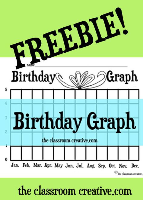 Birthday Graph Freebie! Perfect. #freebie #birthday Freebie Birthday, Birthday Graph, Birthday Display In Classroom, Free Classroom Printables, Back To School Giveaway, Art Teacher Resources, School Giveaways, Birthday Bulletin Boards, Birthday Bulletin