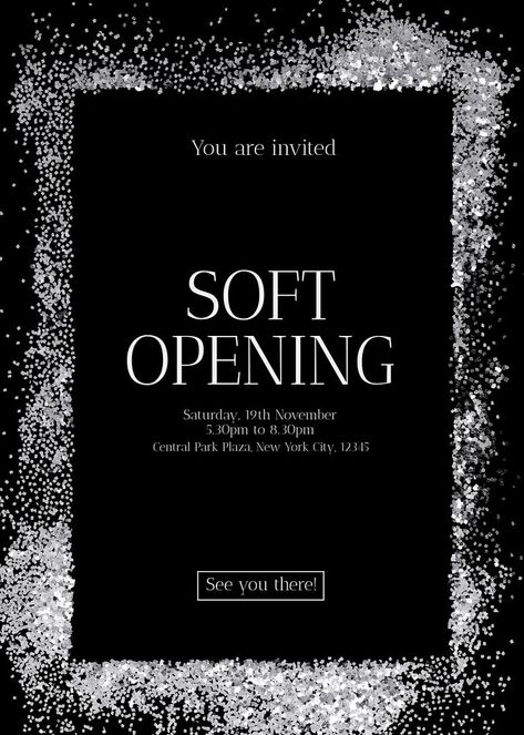 Soft opening invitation template, editable text | premium image by rawpixel.com / Nunny Premium Invitation Design, Soft Opening Ideas, Cafe Opening Invitation, Grand Opening Invitations Template, Soft Opening Invitation, Soft Opening Poster Design, Boutique Events, Idea Template, Opening Invitation