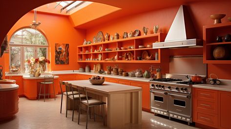 Orange kitchen walls