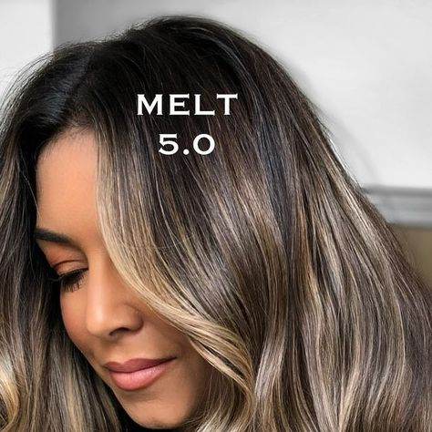 Color Melt Brunette To Blonde, Color Melt Brunette, Root Melt Brunette, Root Melt Brunette To Blonde, Color Melting Hair, Root Melt, Color Melt, Bronde Balayage, Hair Color Formulas