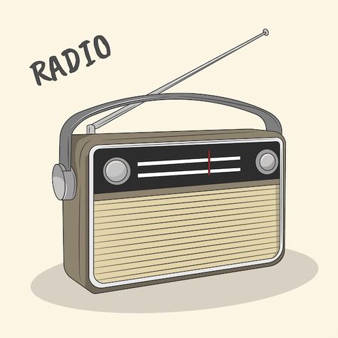 Vintage Radio Illustration, Marshall Radio, Radio Cartoon, Alastor Redesign, Radio Illustration, Radio Drawing, Radio Reference, Drawing Backgrounds, Grease Pencil