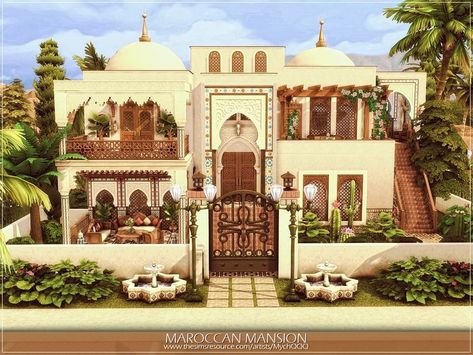 Sims 4 Arabic House, Sims 4 Moroccan House, Sims 4 Indian House, Sims 4 Morroco House, Sims 4 Persian Cc, Sims 4 Desert House, Arab Villa, Morocco House, Moroccan House