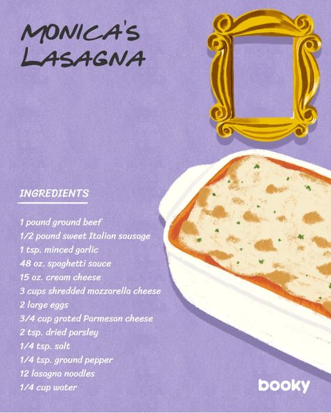 Cartoon Recipe, Homemade Recipe Books, Famous Recipes, Recipe Book Diy, Lasagna Ingredients, Homemade Cookbook, Geek Food, Friends Reunion, Baking Book