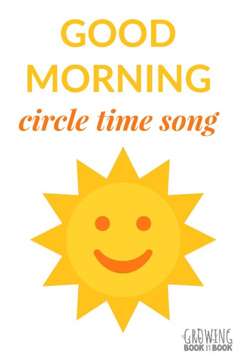 Kick your circle time up a literacy notch with this good morning circle time song. Includes a free printable. Preschool Good Morning Songs, Morning Meeting Songs, Morning Circle Time, Greeting Song, Preschool Circle Time Activities, Movement Preschool, Morning Circle, Good Morning Song, Welcome Songs