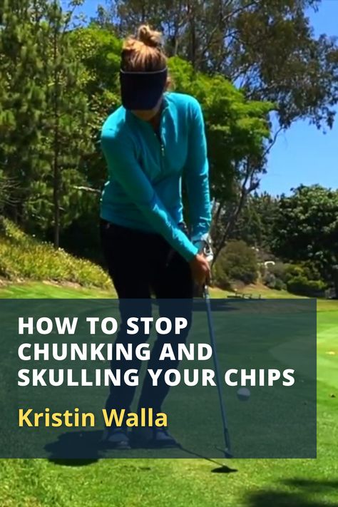 Kristin Walla shows you how to use the bounce of your wedge and a shorter follow through to hit great chip shots. #golf #golftip #golfswing #golflessons #womensgolf How To Chip Golf, Golf Chipping Tips, Chipping Tips, Golf Pictures, Golf Score, Golf Wedges, Best Golf Clubs, Golf Chipping, Golf Drills