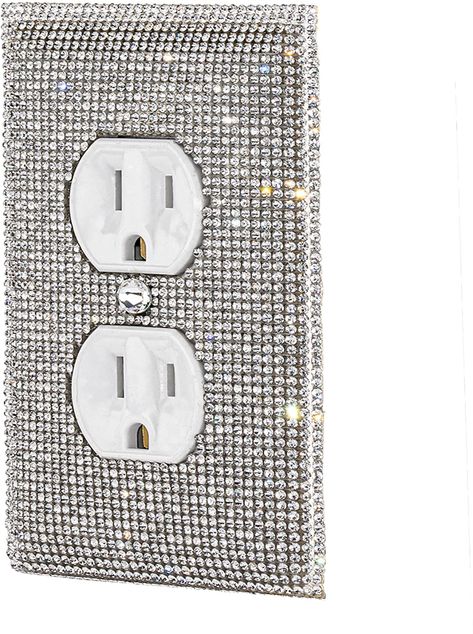 Bling Rhinestone Wall Plate Outlet Cover (Single Outlet) - - Amazon.com Aesthetic Apartment, Aesthetic Light, Old Hollywood Glam, Glam Room, Beauty Wallpaper, Plastic Stickers, Room Update, Outlet Cover, Single Stone