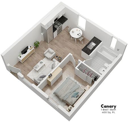 1 Bed 1 Bath - 400 Sq.Ft. | Willow Flats Apartments | Apartments in Tampa, Florida | McKinley 700 Sq Ft House Interiors, Ikea 500 Sq Ft House, 400 Sf Adu, 500 Sq Ft Apartment Layout, 400 Sqft Apartment, 25 Sqm Studio Apartment Ideas, 1 Bed Floor Plan, 490 Sq Ft Apartment, 400 Sq Ft Bedroom Ideas