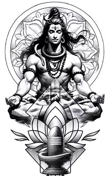 Mahadev Tattoo Designs For Men Arm, Shiva Portrait Tattoo, Shiva Tattoo Stencil, Shiva Tattoo Design For Men, Mahadev Tattoo Designs For Men, Rudraksh Tattoo, Mahadev Tattoo Designs, Goodness Tattoo, Devotional Tattoo