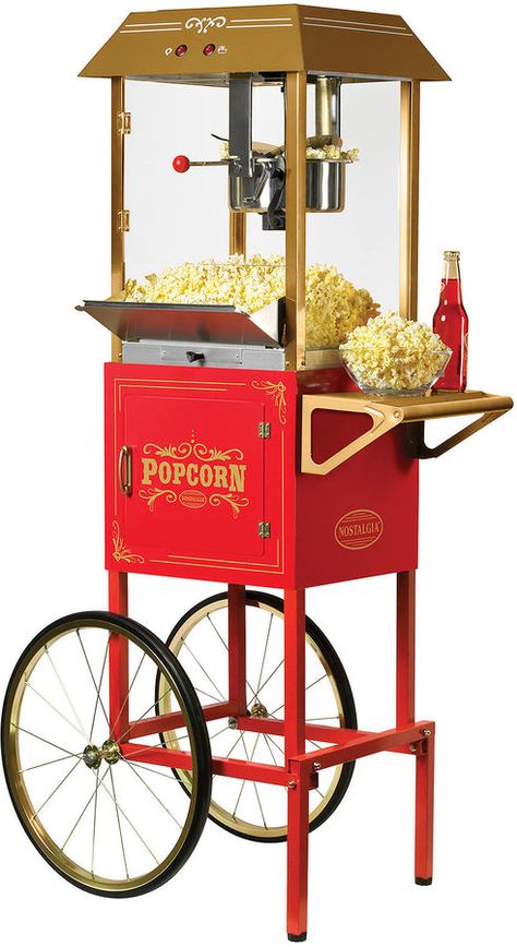 NOSTALGIA Nostalgia Popcorn 1000 Popcorn Cart Coconut Oil Popcorn, Vintage Popcorn Machine, Kettle Popcorn, Popcorn Cart, Food Machine, Movie Theater Popcorn, Popcorn Makers, Cart Ideas, Best Popcorn