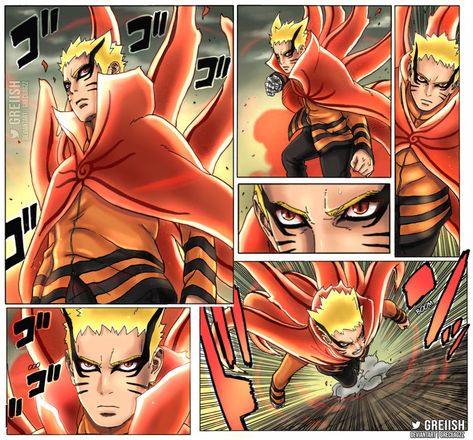 Naruto Manga Panels Colored, Naruto Manga Panels, Manga Panels Colored, Naruto Baryon Mode, Wallpapers Gifs, Baruto Manga, Saga Art, Vagabond Manga, Bleach Anime Ichigo