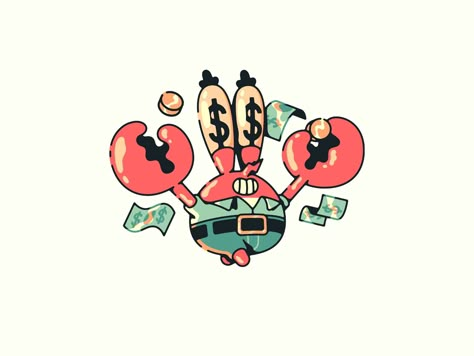 Money Character, Patrick Stella, Stickers Illustration, Spongebob Drawings, Mermaid Man, Posca Art, Dessin Adorable, Character Illustration, Doodle Art