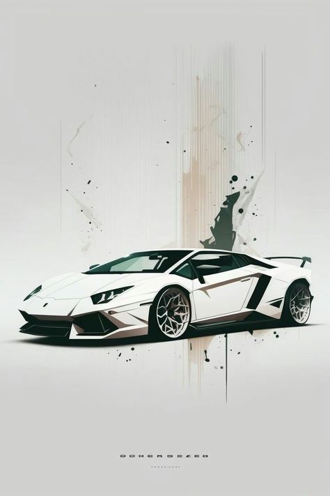 Car Artwork Lamborghini, Lamborghini Art, Iphone Wallpaper Bright, White Lamborghini, Minimalist Poster Design, Shigeru Miyamoto, Automotive Illustration, Cars Wallpapers, Minimalist Illustration