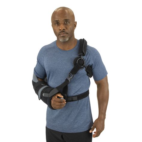 The Arm Solution - www.lpmsi.net Designed for your comfort and convenience, this arm sling also features quick-release buckles, an off-loading strap, and soft removable padding. The complementary hand therapy ball helps boost circulation as desired. Arm Sling Aesthetic, Rectangular Adjustable Shoulder Strap For Daily Use, Shoulder Sling Surgery, How To Make A Sling For Arm, Arm Sling, Therapy Ball, Hand Therapy, Quick Release Buckle, Cool Inventions