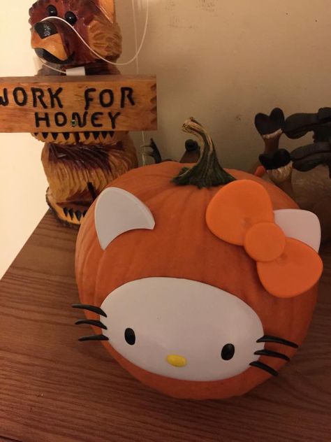 Kitty Pumpkin, Hello Kitty Pumpkin, Hello Kitty, Honey, Kitty, Halloween