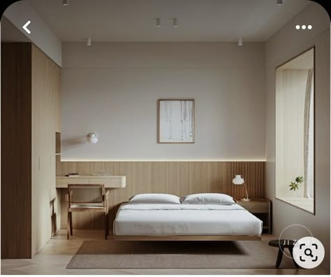 Japandi Interiors Bedroom, Muji Bedroom, Bedroom Pop Design, Japandi Interiors, Condo Interior Design, Condo Interior, Small Home Offices, Hotel Room Design, 아파트 인테리어